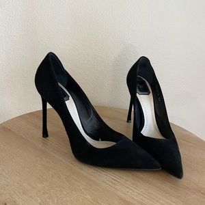 Christian Dior black suede heels